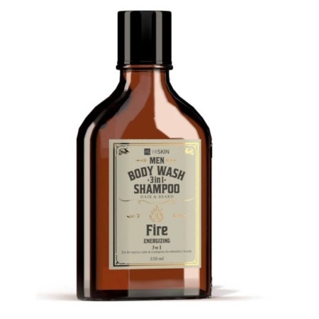 HISKIN Men Whisky Żel do mycia ciała i szampon do włosów i brody 3w1 330ml Fire